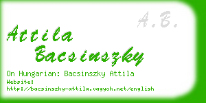 attila bacsinszky business card